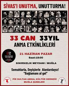 Madımak katliamında hayatını kaybedenler Muğla'da anılacak haberi